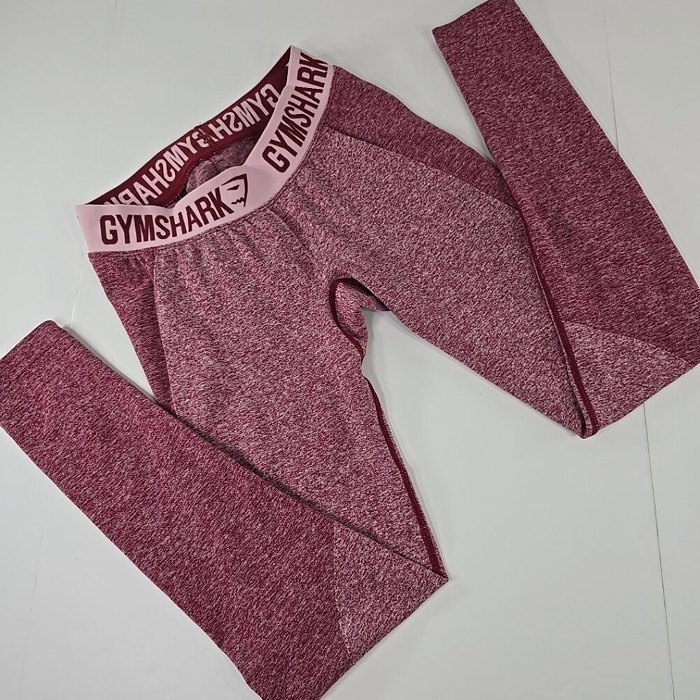 GYMSHARK S Flex Leggings SIZE SMALL ???? Beet Marl Chalk Pink Workout Athleisure